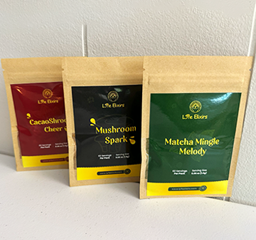 Matcha Powder, Mushroom and Cacao Coffee Bundle Samples